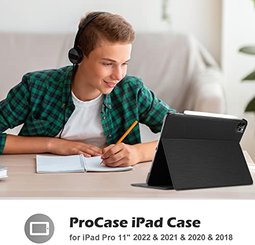 Калъф ProCase за iPad Pro 11 Инча 2021 2022 2020 2018, Тънък Защитен калъф-книжка със стойка Smart Cover за iPad Pro 11