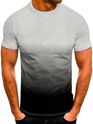 Мъжки Тренировочная Тениска с Къс Ръкав, Лека и Стилна Облегающая Мускулна Тениска, Основни Ежедневни Спортни Ризи с кръгло деколте