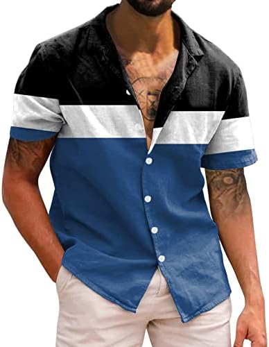 Bmisegm Ризи Голям и Висок Размер, за Мъже, Мъжки Ежедневни Риза с Къс Ръкав, Пролет-Лято, Отложной Силует, 3D Мъжка Риза с