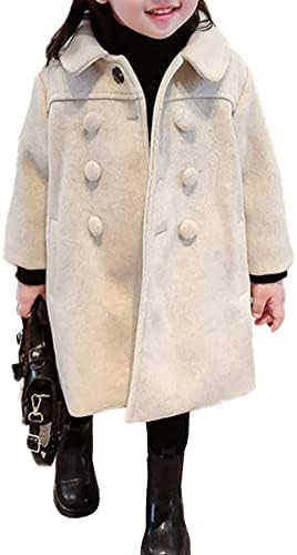 GLIGLITTR/Зимно палто за малки момичета, Модел Палто, Топло Яке, Тренч Копчета с Дълъг ръкав, Детски палта, Връхни Дрехи
