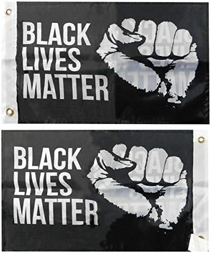 Американски Едро Супермаркет Black Lives Matter Fist Черен Двустранен Груб Tex 68D Найлон 12 x 18 моторна лодка Флаг