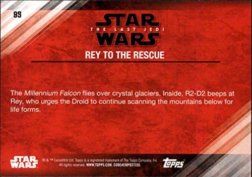 2018 Topps Star Wars The Last Джедаите Series 2 Синя 95 Търговска карта Rey to the Rescue в В (NM близо до мятному или по-добър) състояние
