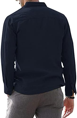 Мъжки Ризи WOCACHI с дълъг ръкав, с ревера на Копчета, Однотонная Приталенная Бизнес Риза, Модерни Дневни Плажни Върховете
