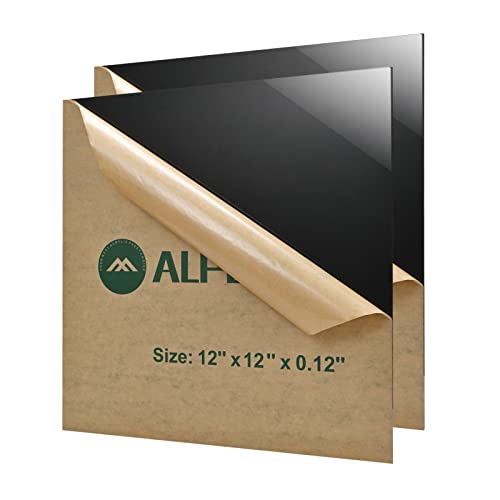 Акрилен лист от плексиглас 12 x 12 x 1/8, 2 Черни Гласове на акрилни листове от ALPOSUN, Материал за демонстрации със собствените