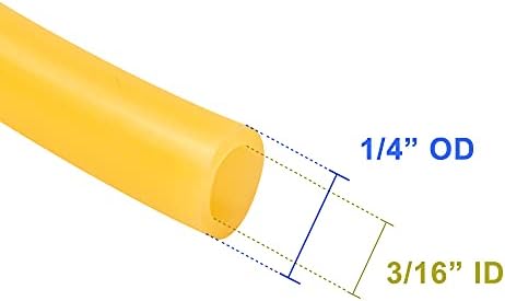Гумена тръба от естествен латекс QuQuyi 1/16 (1,6 мм) ID x 1/8 (3,2 мм) OD, Въздушна линия с шнорхел, Высокоэластичная и здрава лента за