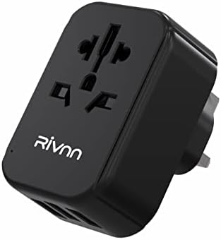Адаптер за пътуване в обединеното кралство, Международна вилица за хранене Rivnn с 3 USB-адаптера за зарядно устройство за САЩ и
