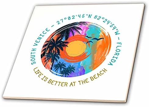 3дРоуз Южна Венеция, Флорида. Подарък плочки Life is better at the beach (ct-363930-7)