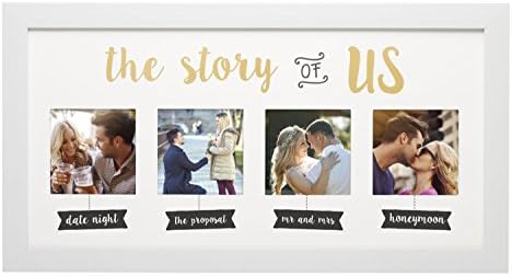 Рамка за сватбен колаж Кейт и Майло Историята ни, Сувенир за спомен от нашата история, любов, Ангажимент, Сватбена вечер или Сватба подарък за двойки, рамка за снимк?