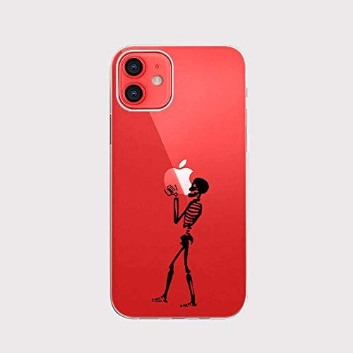 Калъф Blingy's за iPhone 11 (6,1 инча), Забавен дизайн във формата на скелет с логото на Креативен Забавен калъф в стил на Черепа, Прозрачен