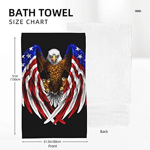 PSVOD Флаг на САЩ Патриотичен Орел Памучно Быстросохнущее Кърпи за баня, супер Меко и впитывающее, е Подходящ за практикуване