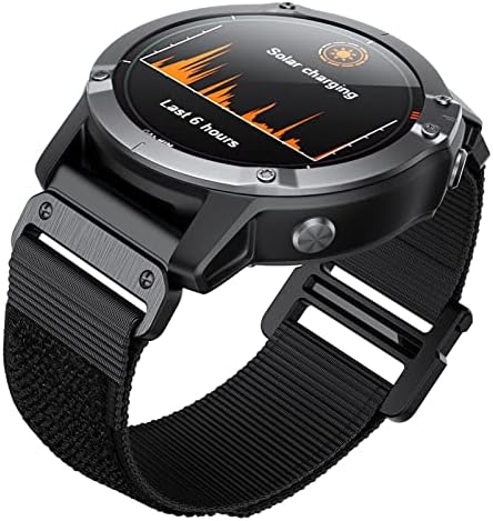 GANYUU за ремъците за часовници на Garmin, съвместими с Fenix 6X 7X Pro GPS 5X 3HR Descent Mk1 Mk2, Титан каишка велкро 26 мм,