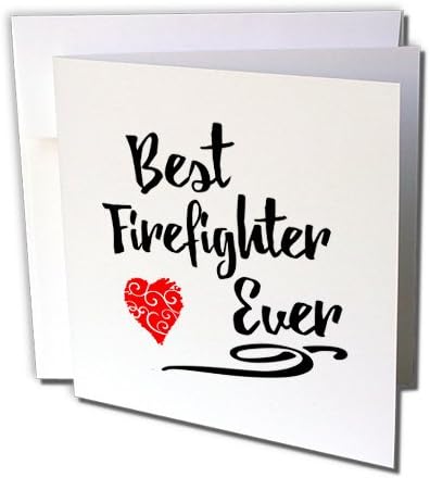 3D - най-Добрият дизайн на пожарникар в историята с поздравителна пощенска картичка във формата на Червено сърце, 6 x 6, Единична