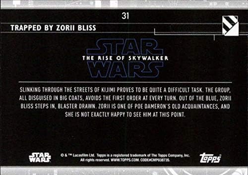 2020 Начело Star Wars The Rise of Skywalker Series 2 Сини 31, уловени на търговската карта на Zorii Bliss
