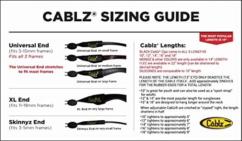 Първоначалния хонорар за очила Cablz, Черно-жълт с Черен кабел, 12 инча /X-Large