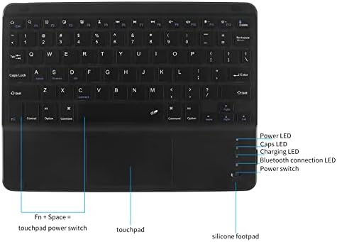 Безжична клавиатура EALEK със сензорен панел, Преносима Акумулаторна Клавиатура, Bluetooth Клавиатура със сензорен панел за Ipad /iPad Pro/ iPhone / Samsung / таблети с Android / Windows устрой