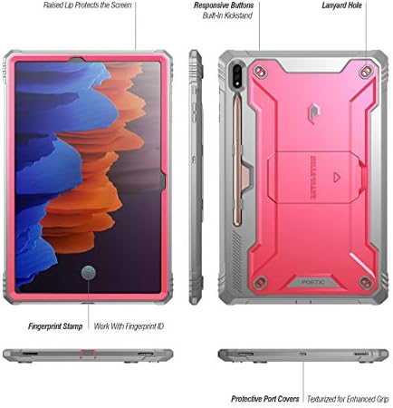 Poetic Revolution за Samsung Galaxy Tab S7 Plus (2020)/S8 Plus (2022) 12,4-инчов калъф, пълен размер на сверхпрочный калъф с притежателя