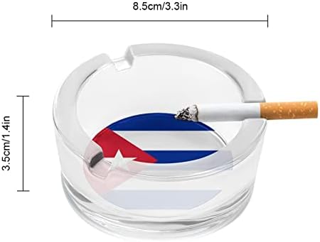 Флаг на Куба Кръгли Стъклени Пепелници Титуляр за Портсигара Скъпа Пепелник За Пушачи