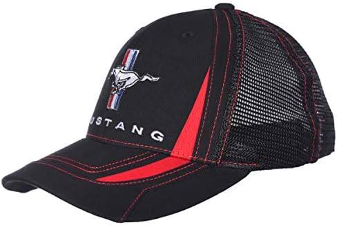 Мъжка шапка Ford Mustang с Клетчатым флага, Регулируема Черна Шапка на шофьор на камион