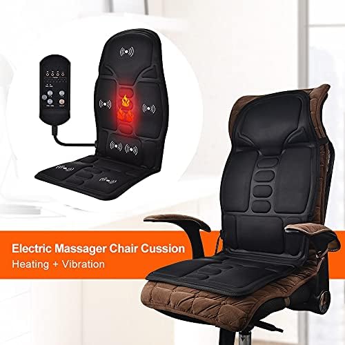 YiYLunneo стол масажор топло електрическа вибрация на шийката на матката, на шията, на гърба на тялото възглавница за масаж на колата