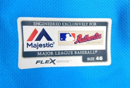 Маями Марлинз Хулио Фриас 77 Използвана в игра Синя риза 46 DP21981 - Използваните В играта тениски MLB