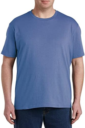 Мъжки тениски DXL Big & Tall Essentials 2-pk | Памук, без етикет, с кръгло деколте и прави шевове по дъното
