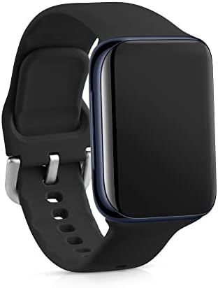 Въжета за часа kwmobile, съвместими с Oppo Watch 2 (46 мм) - Комплект от ленти от 2 сменяеми силиконови презрамки - Черно / синьо-сив
