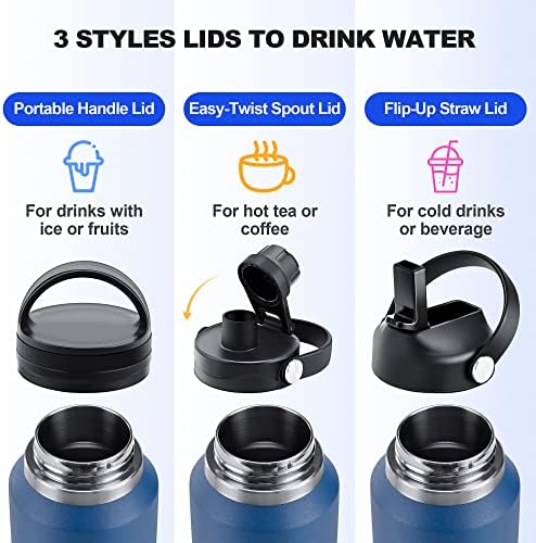 Бутилка за вода HYDROWION 32 грама от неръждаема стомана (студено 48 часа, топла 24 часа), бутилка за вода с двойни стени и вакуум