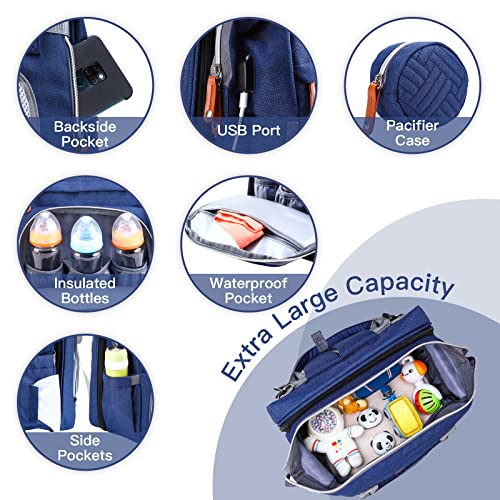 Чанта-раница ISMGN за памперси със сгъваем станция за преобличане, Раница за пътуване, Детска чанта, богат на функции, Много Голям Капацитет,
