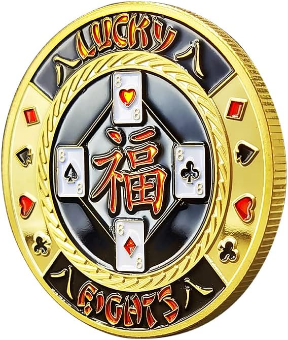 Щастливо Число 8 Покер Монета Щастливо Дума Монета Чипът Казино Медал Медал Метална Карта, Натиснете върха на пръста Развлекателен Подпори