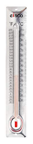 Алуминиев термометър, от -30 до 110 ° C / от 30 до 230 ° F, Измерване в градуси по Целзий и Фаренхайт - Алуминиева рамка, изпълнен с чаша