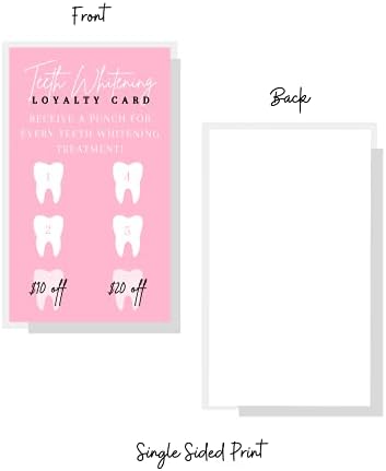Карти за лоялност за избелване на зъбите | 50 Опаковки | Размер на Визитка 2x3,5 инча | Съответства на Размера карта за по-нататъшна