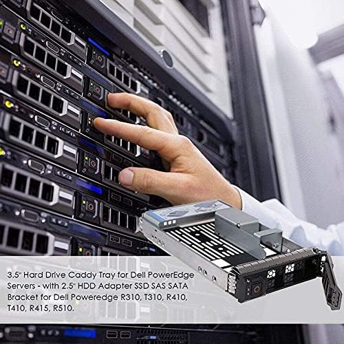 3,5-инчов Твърд диск Прибиращ се тава за сървъри на Dell PowerEdge - с 2,5-инчов адаптер за твърд диск NVMe SSD SAS SATA Скоба