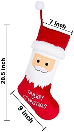 Rorain Коледни Чорапи, 6 X 20,5Голям Коледен Отглеждане Velvet Луксозен Класически Окачен Украшение Украса за Семейна Празничния