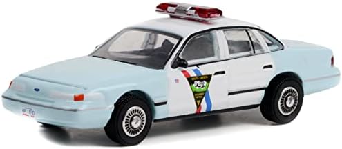 Играчка на пишеща машина 1992 Crown Victoria Police Interceptor Светло Синьо и бяло Пътен патрул на Южна Дакота в преследването