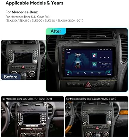 Автомобилна стерео XTRONS за Mercedes Benz R171 SLK350, Автомагнитола Android 12 Octa Core 4 + GB 64 GB, 9-инчов IPS Сензорен екран,