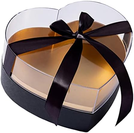 TOYANDONA Кутия за цветове във формата на Сърце с Прозрачен Капак Кутия За Цветен Опаковане на Подарък Кутия за Цветя за Buketno Песни за