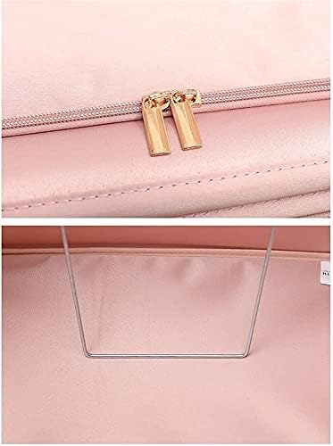 Чанта за съхранение на дрехи ZyHMW Голяма, 66 л, Сгъваеми Организаторите за кабинет, Чанти за съхранение на Завивки, с дръжки и прозорец (Цвят: Сив) (Цвят: розов)