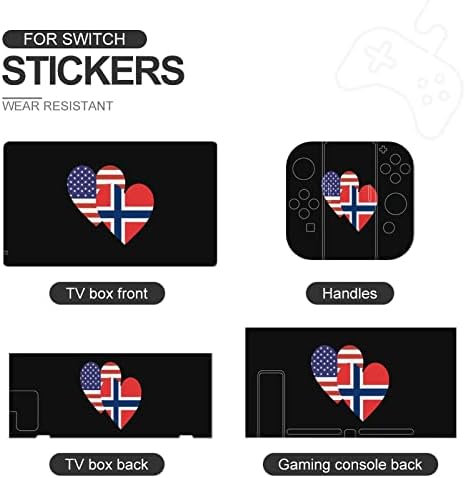 Норвегия Американското Сърцето Флаг Симпатичен Модел Стикер За Кожата Пълно Обвиване на Кожата Защитни Скинове Стикер за Ключа