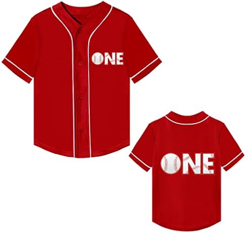 Mowbeat Детска Бейзболна Фланелка, Риза за рождения Ден на възраст от 1 Г., Тениска с Къс Ръкав и Копчета, 1-ва Детска Тениска За Деца,