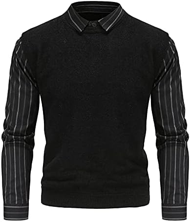Мъжки Есенно-Зимни Тесни Върхове в британския стил, Блуза, Риза на Райета, Мъжки Вязаный Пуловер Приталенного Намаляване от