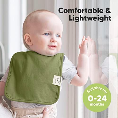 KeaBabies 8 опаковки, органични бебешки нагрудников за момче, Момиче и 5 опаковки органични муслиновых бебешки кърпички от оригване -