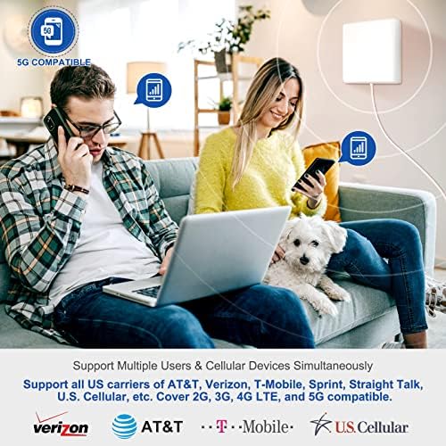 Усилвател на сигнала мобилен телефон AT & T, за да у дома за всички мобилни оператори в САЩ Verizon T Усилвател на сигнала 5G и 4G LTE