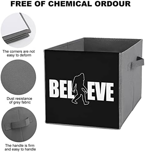 Believe in Йети Големи Кубчета, Кутии За Съхранение Сгъваем Платно Кутия За Съхранение на Гардероб Организаторите за Рафтове
