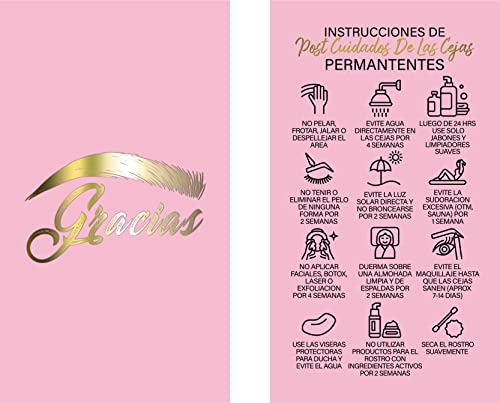 BRAWNA 50 Pck De Instrucciones Post Cuidados De Las Cejas Permanentes - Карта на благодарност за по-нататъшни грижи за микроблейдингом