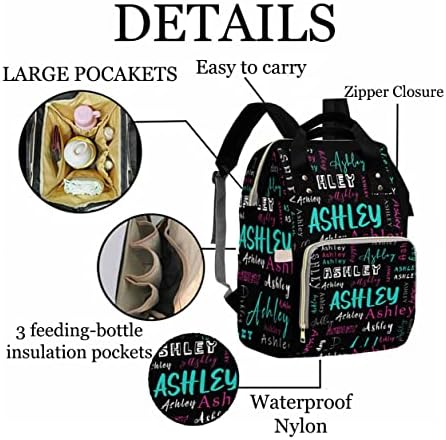 Artsadd Персонални Чанта за Пелени с Голям Капацитет, Чанти за бебешки Пелени, Зелена Раница с Пеперуда, Изработен по Поръчка
