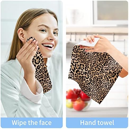 Комплект кърпички за миене на съдове ALAZA с леопардово-кафяв принтом Леопард (20d1) - Опаковка от 6 Памучни Кърпички за лице, е добре Абсорбиращи