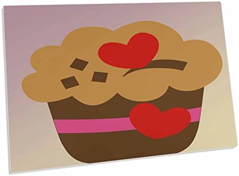 3dRose PS е Забавен фигура - на Cupcake в два сърце - Странни Фигура - Настолни подложки (dpd-79271-1)