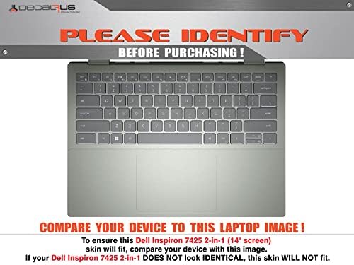 Decalrus - Защитен стикер-стикер за корпуса на Dell Inspiron от 7425 2-в-1 (екран 14 инча), амбалажна хартия DEinspiron14_7425-55