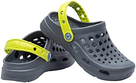 Joybees Kids Active Запушват - Удобно и лесно моющаяся водоустойчив обувки без шнур за момичета и момчета - въглен /Цитрусови плодове - Детски размер на 12 / Детски размер 13