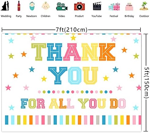 Ticuenicoa 7 × 5 метра Фон за благодарност Цветен Фон за Снимки Благодаря на Учителите Служителите Благодаря Службите за бързо реагиране